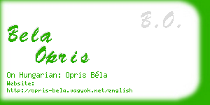 bela opris business card